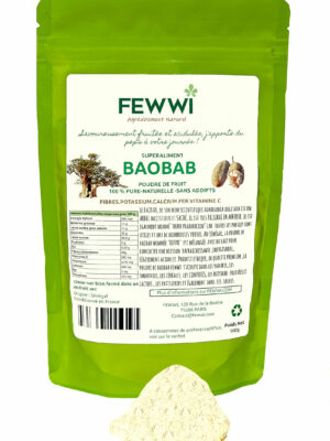 Poudre de Baobab 100% naturelle pour smoothies et boissons